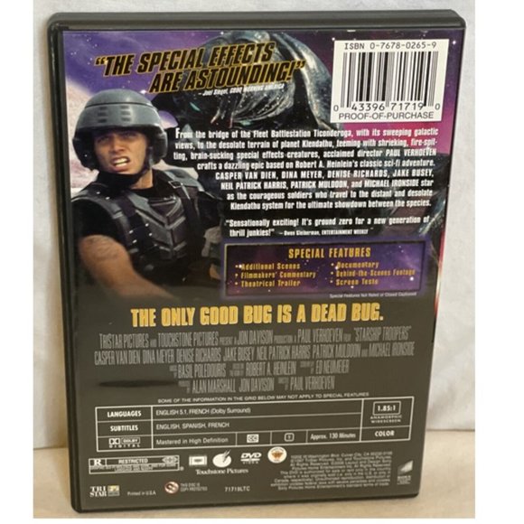 Starship Troopers (DVD, 1998) Widescreen Casper Van Dien, Dina Meyer, Jake Busey - Picture 2 of 3